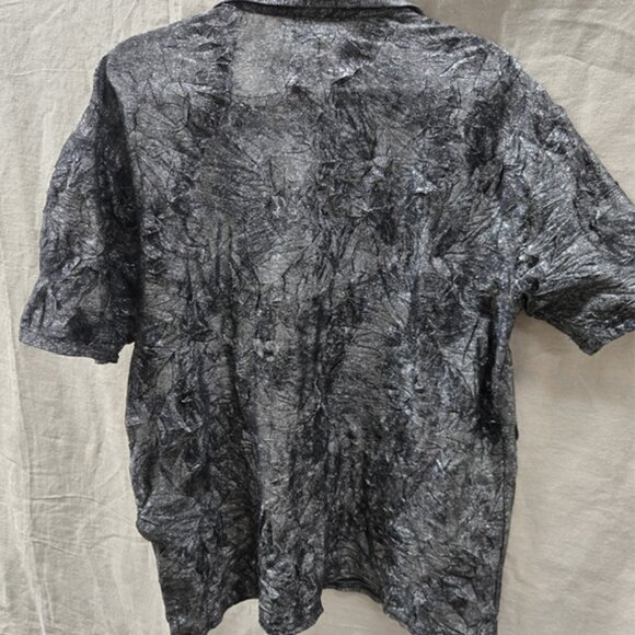 Mod Vintage Positano Shirt Mens Large Silver Button Up Disco shirt - Picture 4 of 6